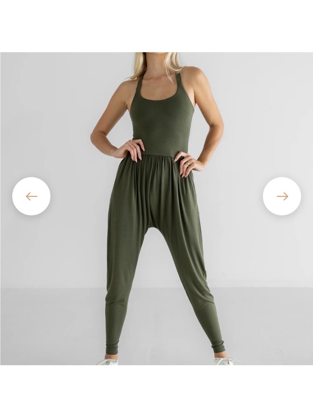 Imbodhi BODHI Olive Green Harem Jumpsuit